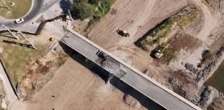 la Municipalidad avanza con la obra del puente de Santa Lucia